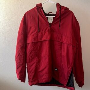 Zara Crimson Hooded Pullover